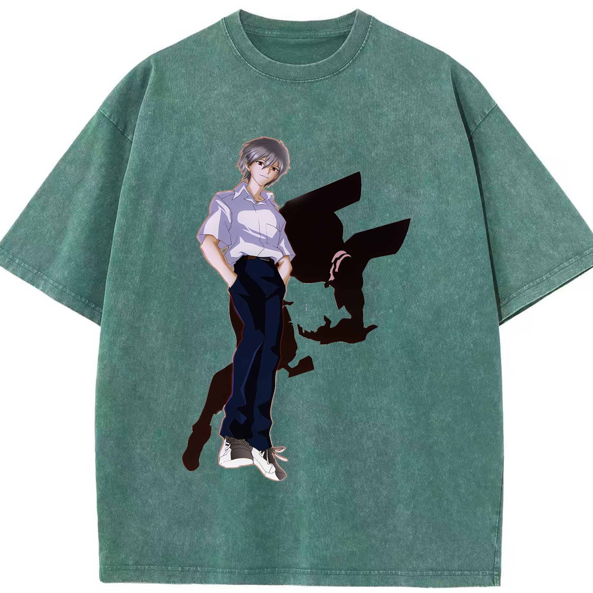 （画像用） EVA 新世紀エヴァンゲリオン 綿100% ヴィンテージ風 半袖Tシャツ（フロントプリント）